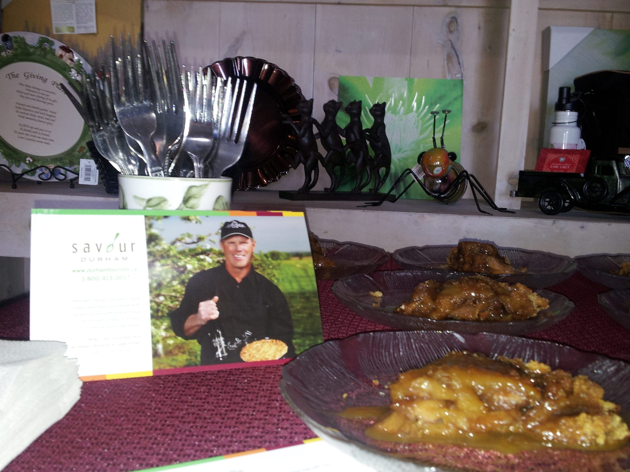 apple crumble next to Savour the Season ad