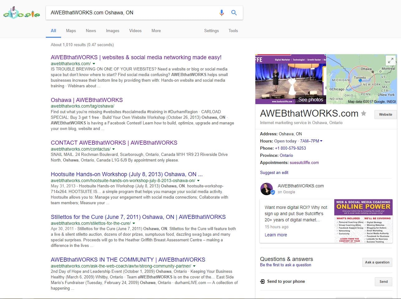 screen shot google posts